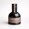 Bottle of Asperum dressing with a brown label on a white background